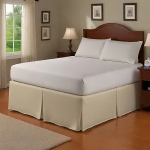 12 Inches Drop Bed Skirt Solid Ivory Egyptian Cotton 1000TC