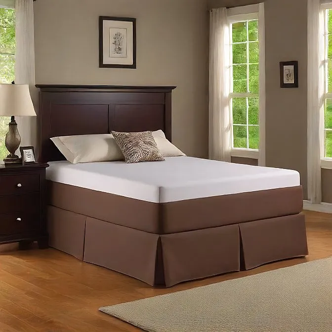 16 Inches Bed Skirt Chocolate Egyptian Cotton 1000TC