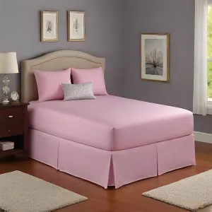 26" Inches Drop Bed Skirt Solid Pink Egyptian Cotton 1000TC