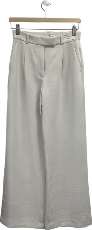 Abercrombie & Fitch Cream Sloane Ultra Wide High Rise Tailored Trousers W24