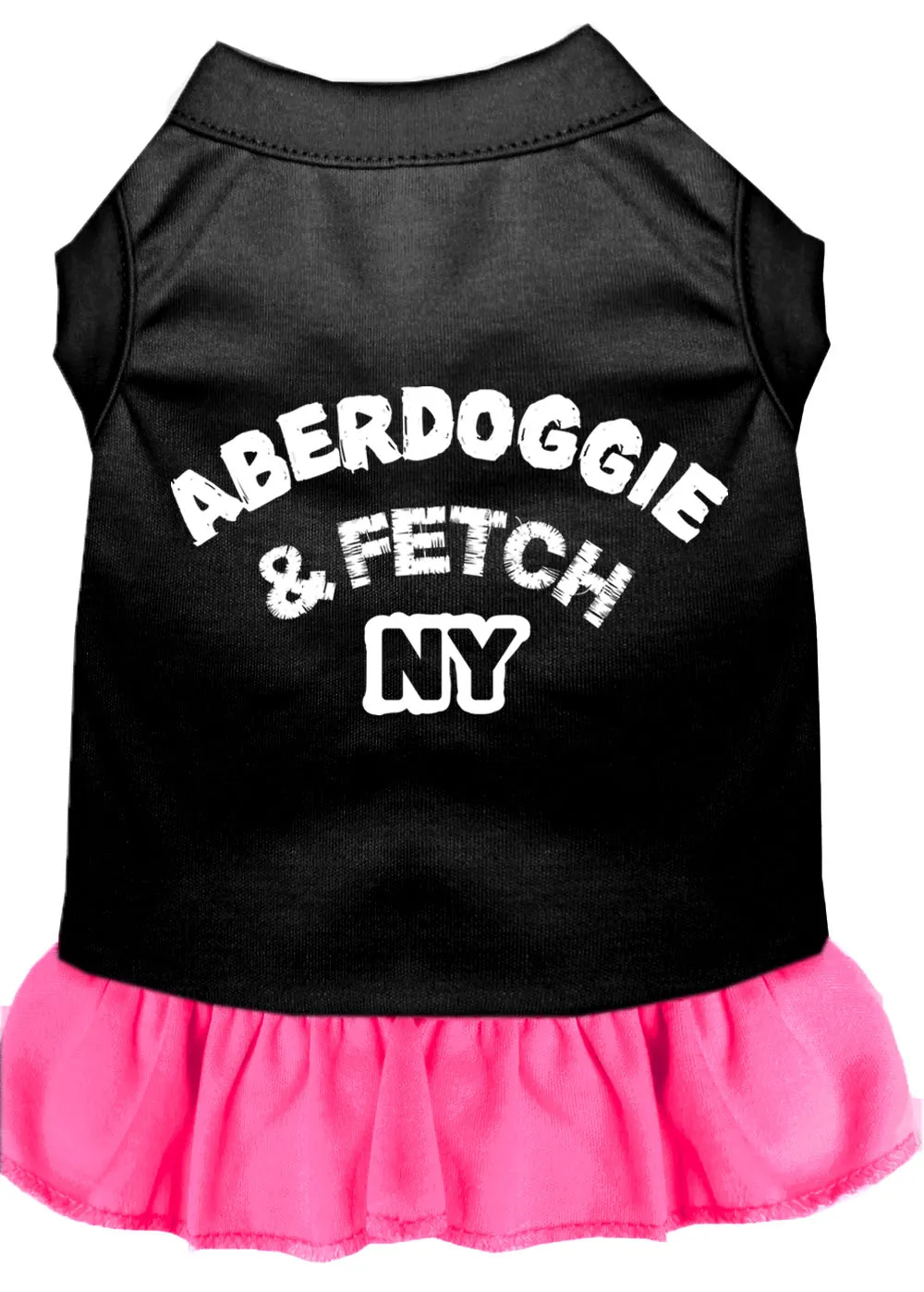 Aberdoggie Ny Screen Print Dress Black With Bright Pink Med