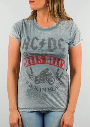 AC/DC Hells Bells Grey Graphic Band Tee