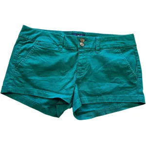 American Eagle Green Shortie Stretch Denim Shorts Size 6