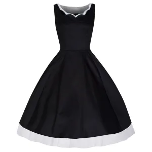 Black and White Queen Anne Swing Dress