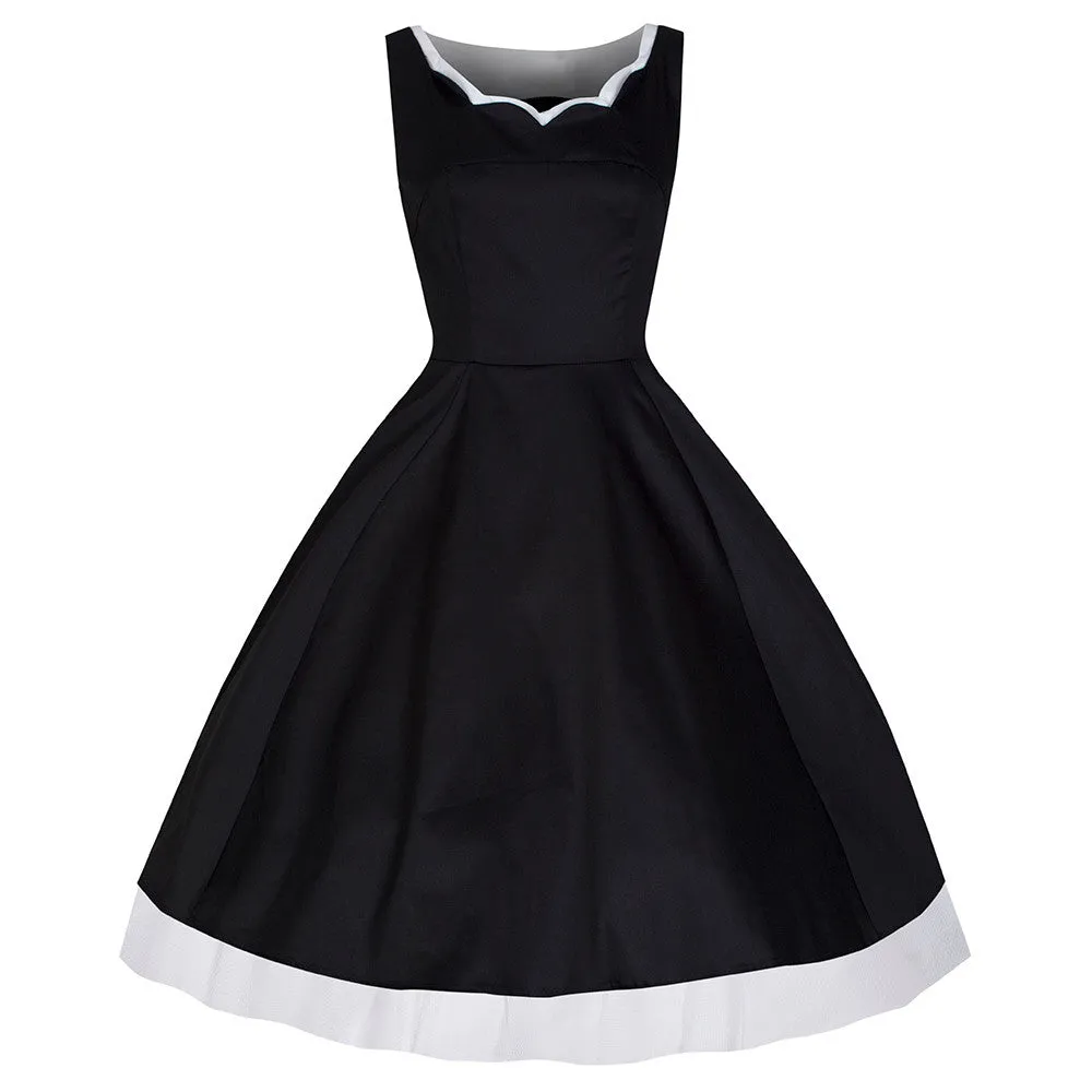 Black and White Queen Anne Swing Dress