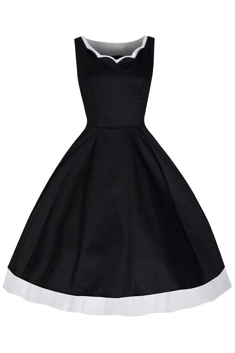 Black and White Queen Anne Swing Dress