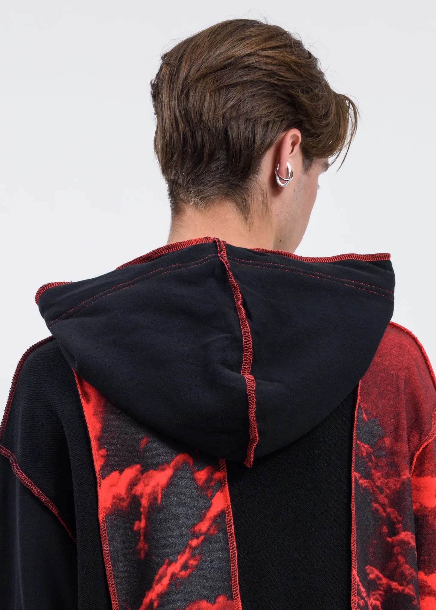 Black Panel Clouds Hoodie