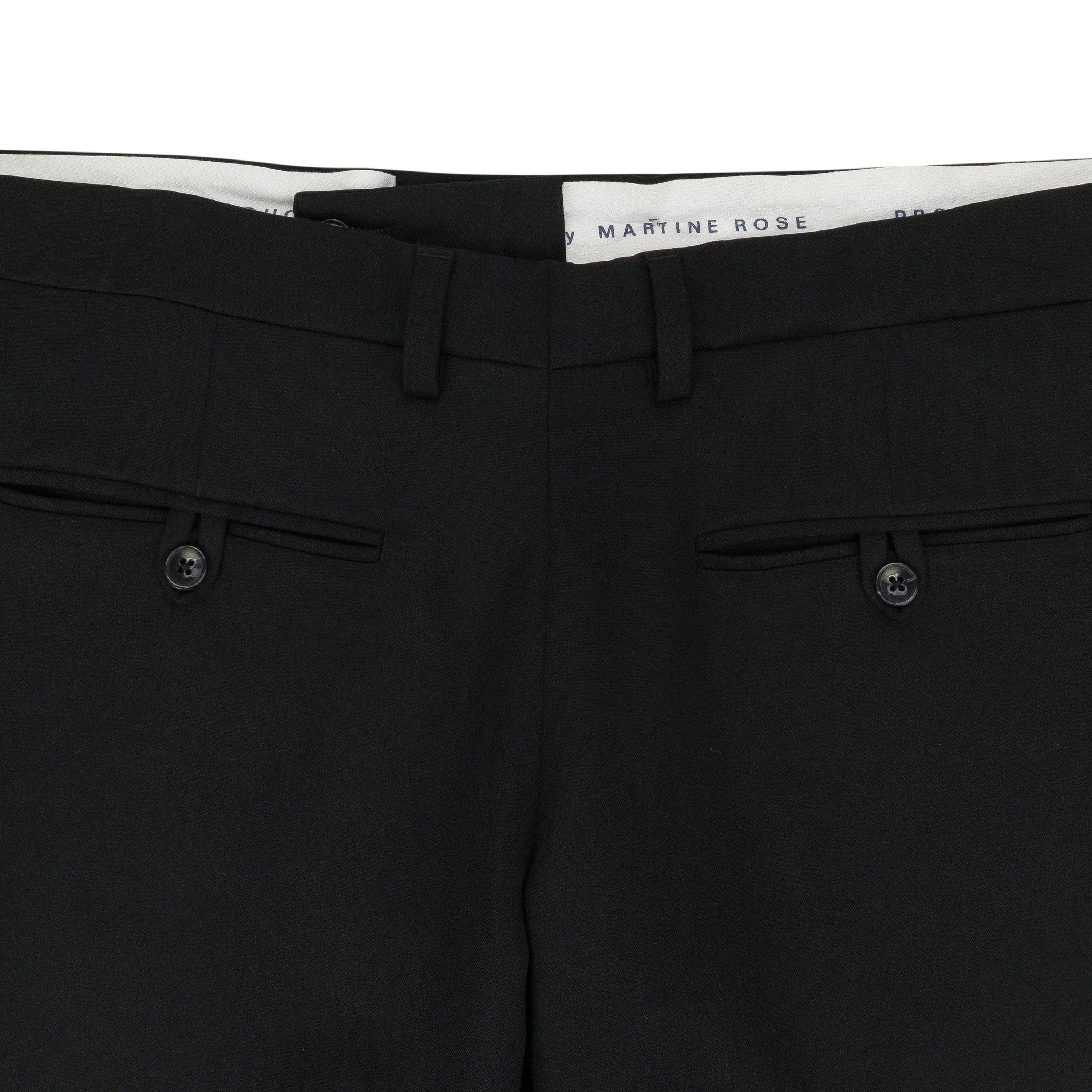 BLACK WOVEN BUMSTER TAILORED TROUSERS