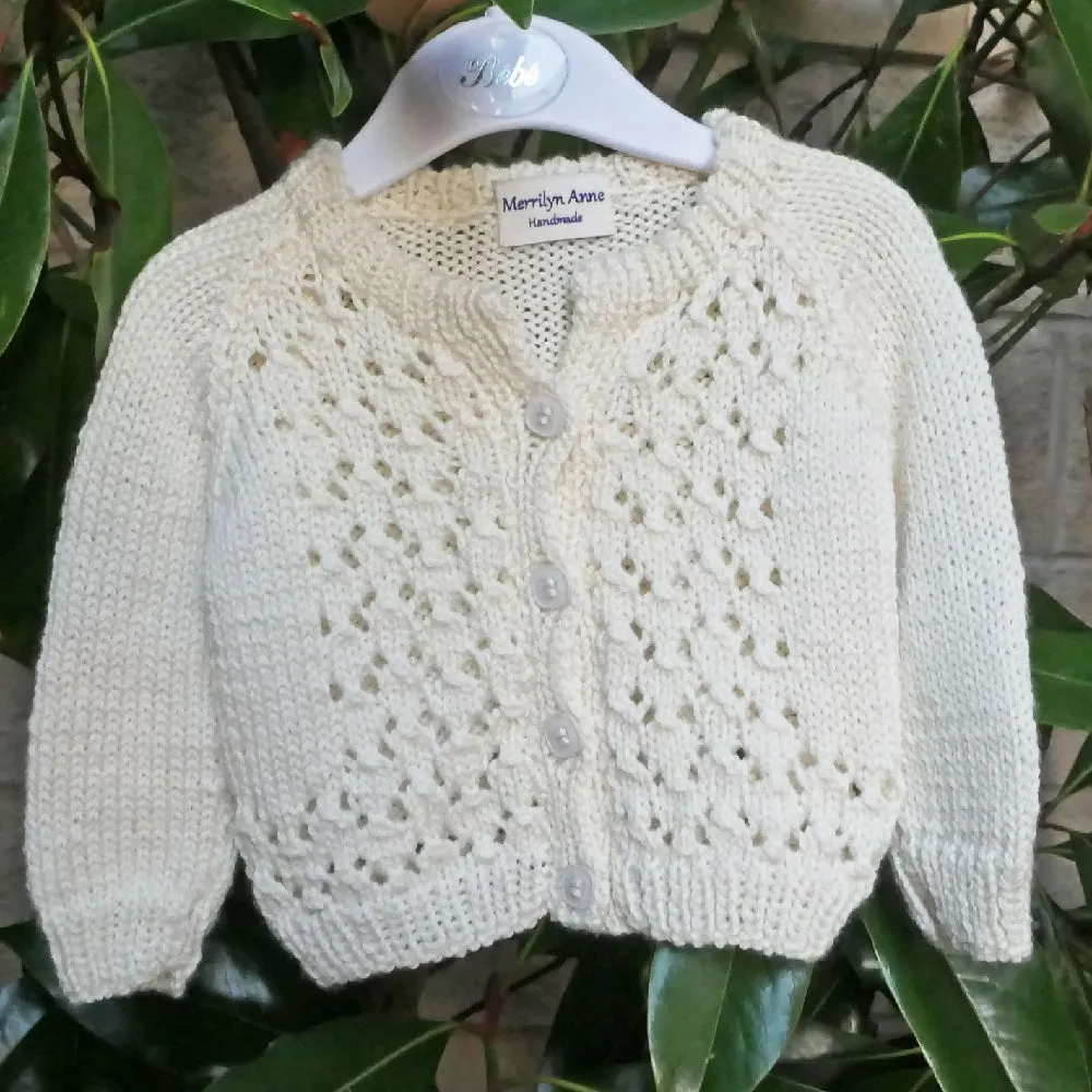 Blueberry lace cardigan, Size 00 plus. Bamboo & wool, Handmade.