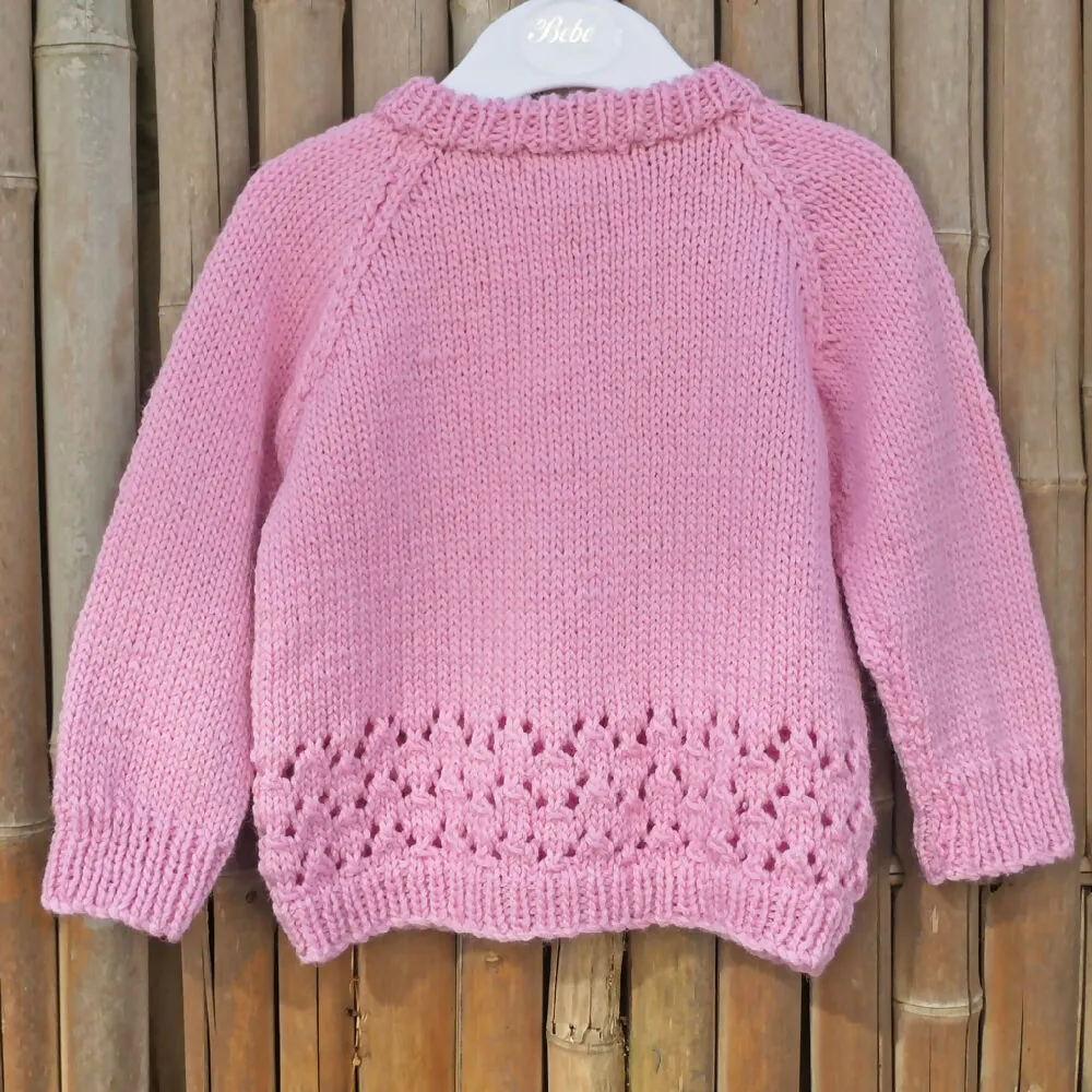 Blueberry lace cardigan, Size 00 plus. Bamboo & wool, Handmade.