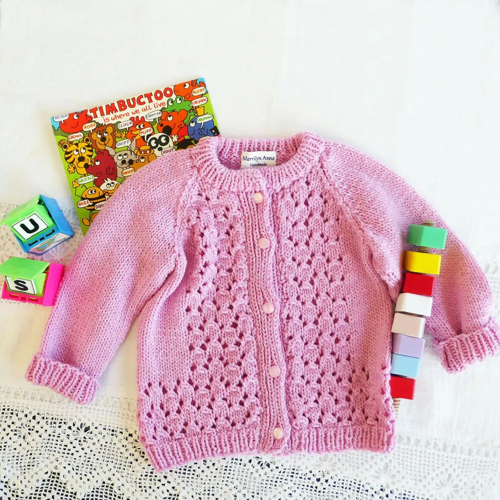 Blueberry lace cardigan, Size 00 plus. Bamboo & wool, Handmade.