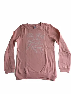 Brand New Ellos Girls Pink The Best Is Yet to Come Jumper - Girls 13-14yrs