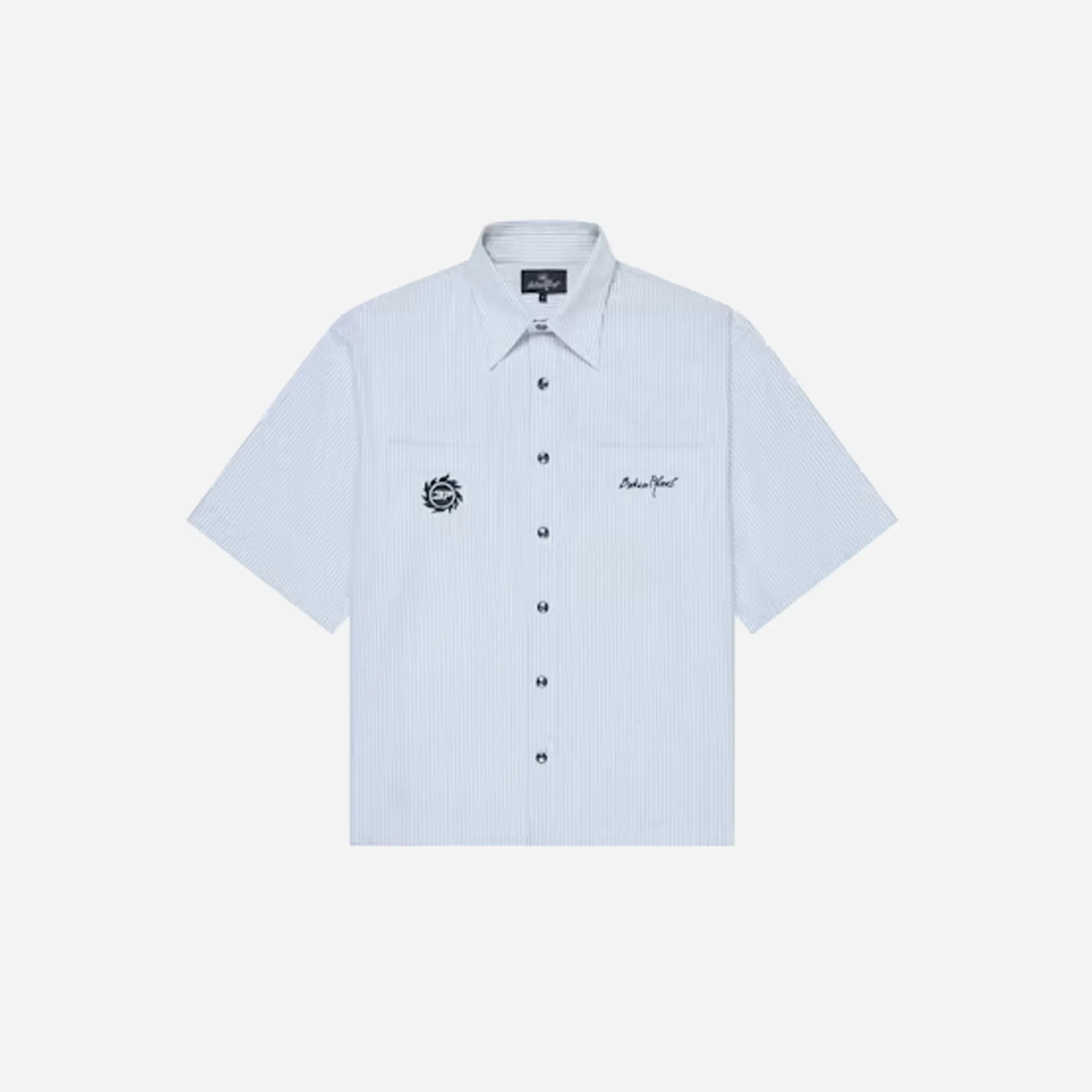 Broken Planet Button-Up Shirtwhite/Gray
