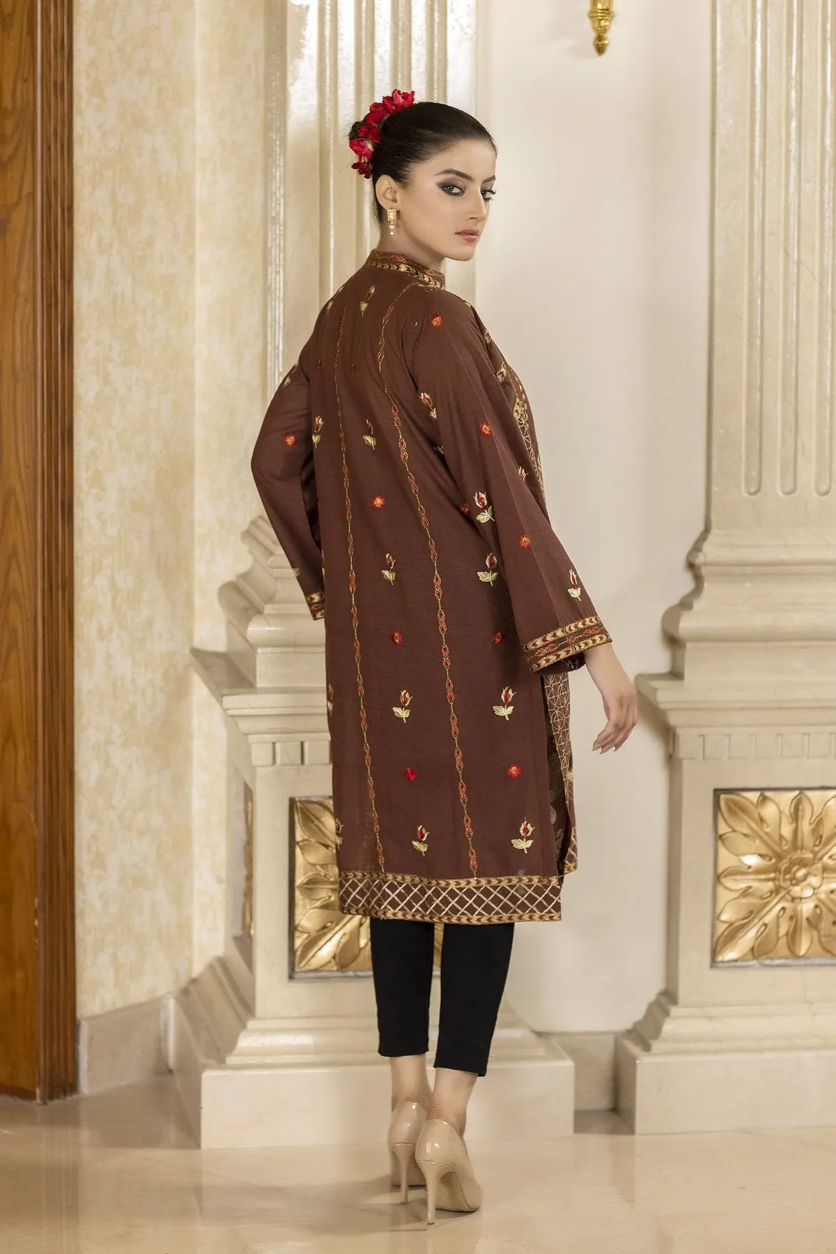 Brown Elegant Pret Shirt