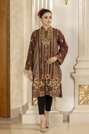 Brown Elegant Pret Shirt