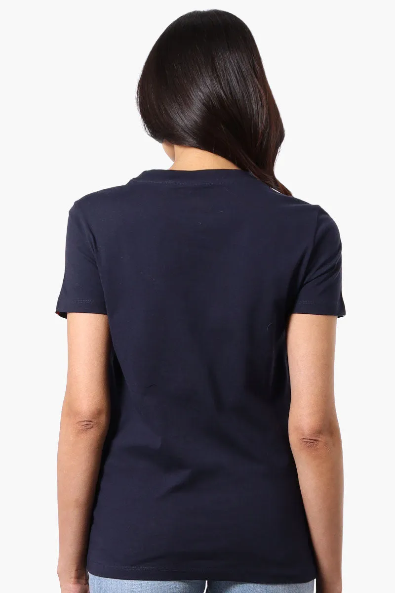 Canada Weather Gear 67 Print Stripe Detail Tee - Navy