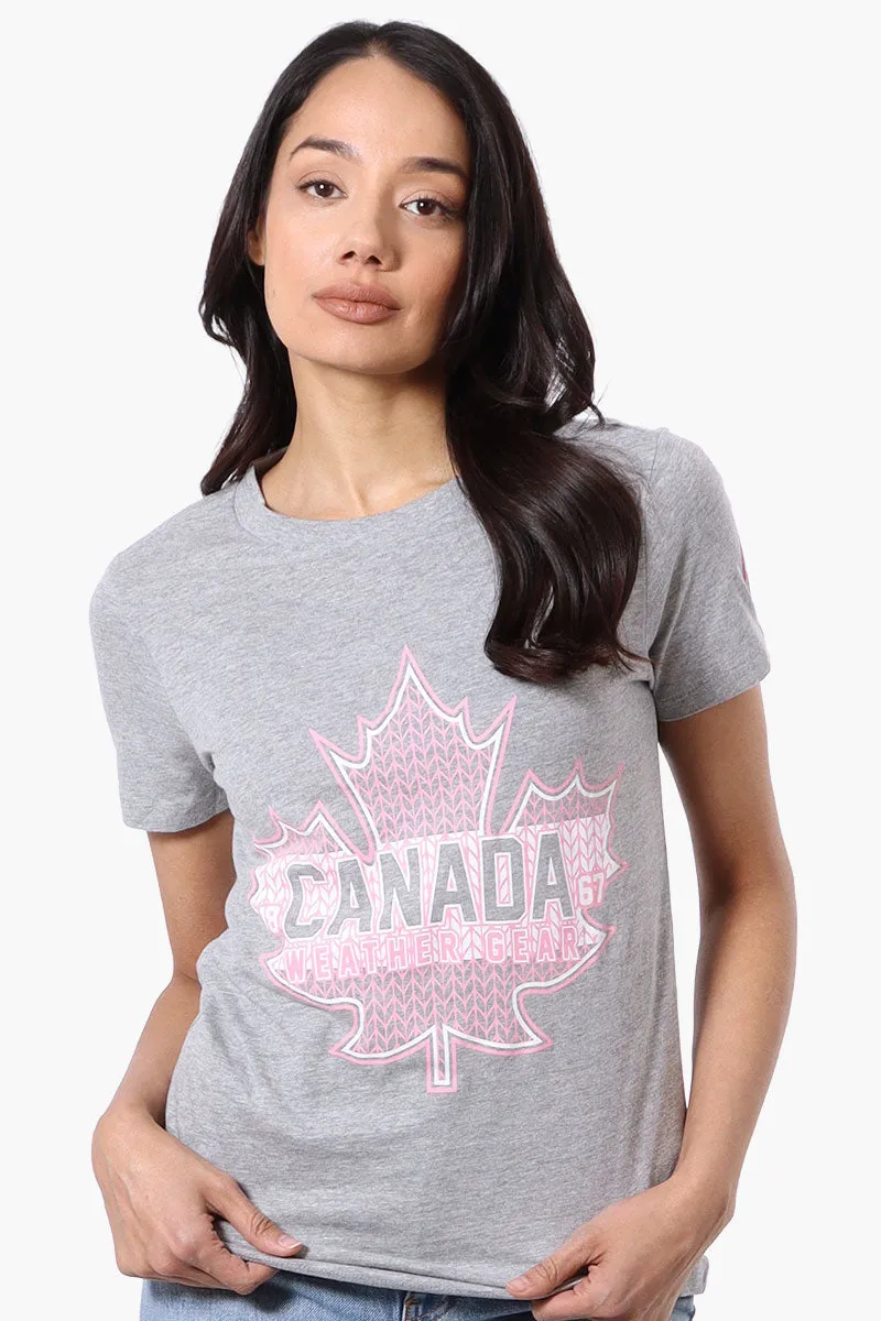 Canada Weather Gear Leaf Logo Print Tee - Grey