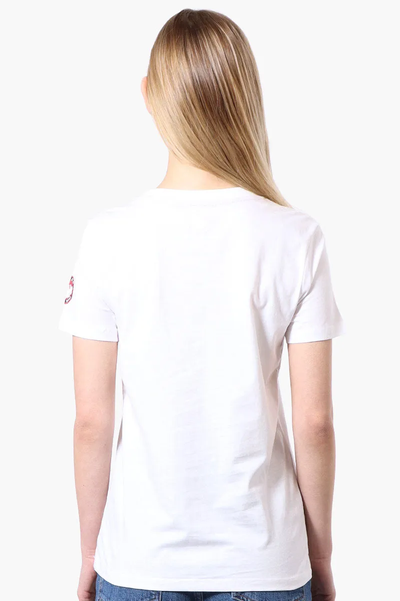 Canada Weather Gear Moose Print V-Neck Tee - White