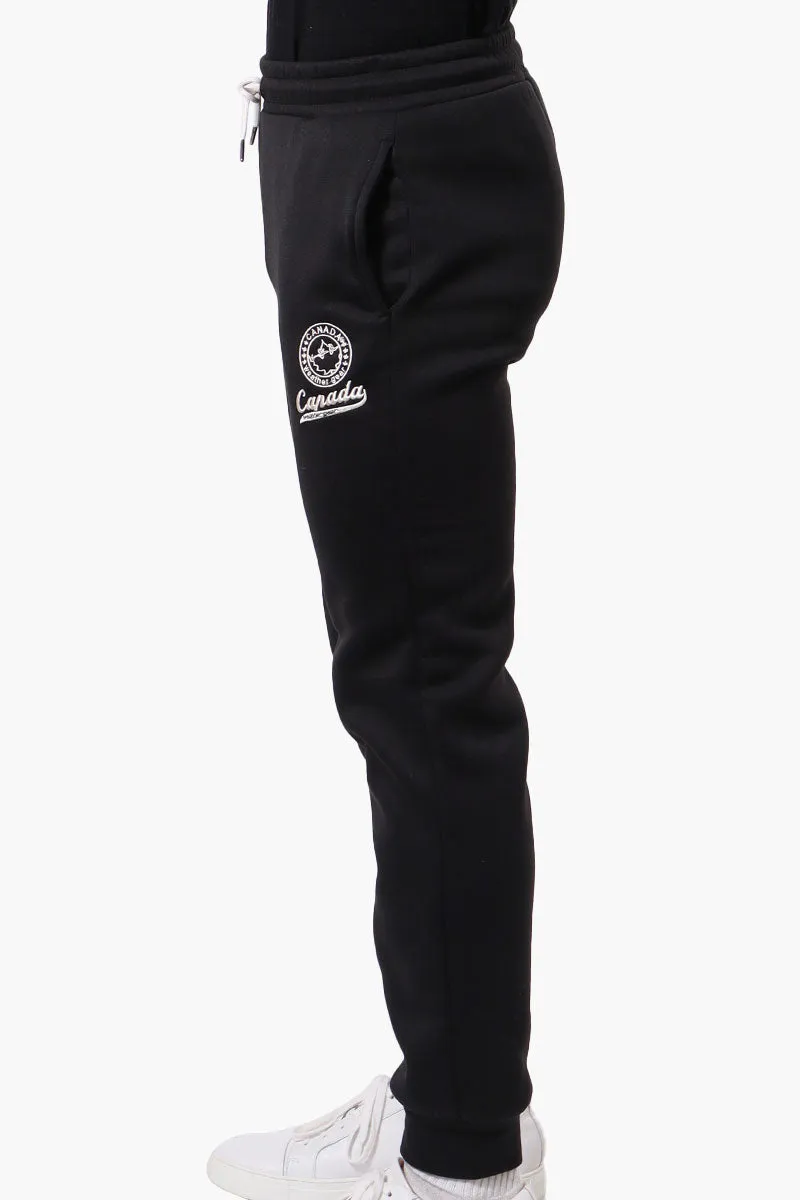 Canada Weather Gear Tie Waist Embroidered Joggers - Black