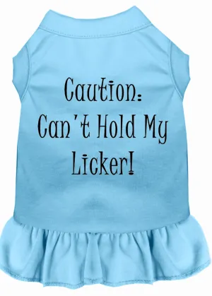 Can't Hold My Licker Screen Print Dress Baby Blue Xl
