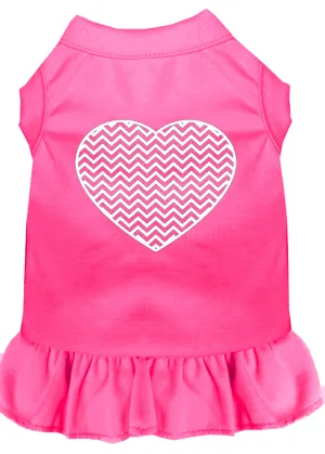Chevron Heart Screen Print Dress Bright Pink 4x (22)