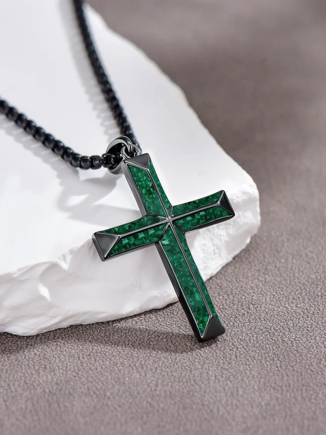 Cross Necklace for Men 925 Sterling Silver Cross Pendant Necklace Religious Protection Jewelry Birthday Gifts for Him Her