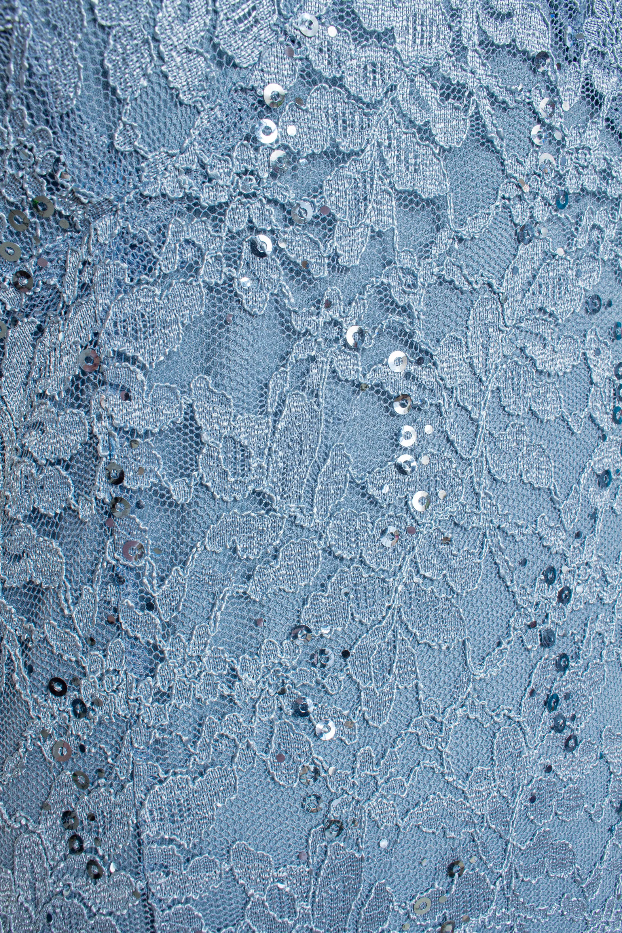 Dusty Blue Lace Maxi Dress