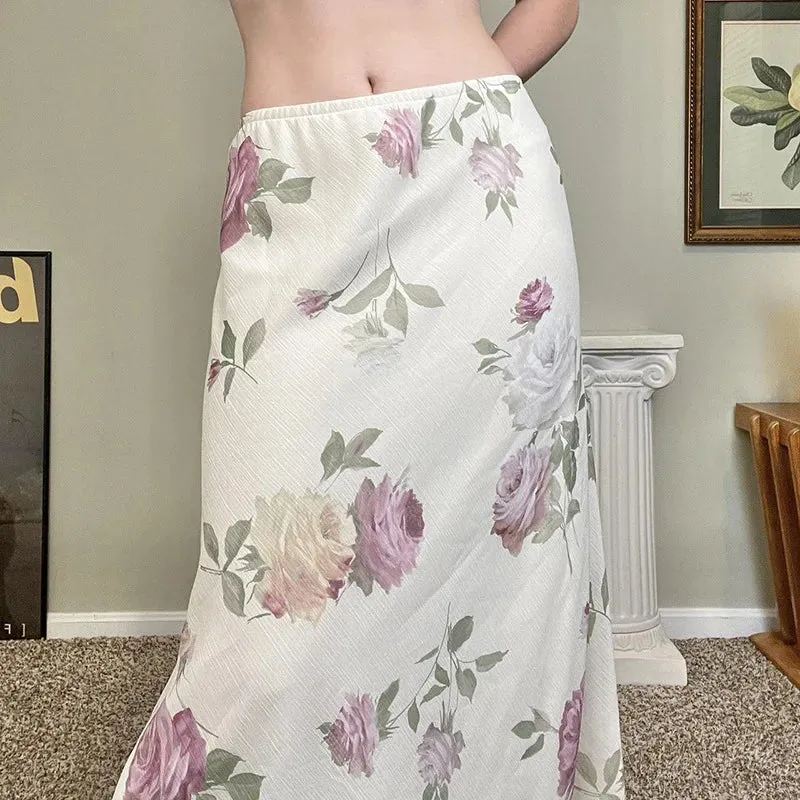 Elegant Printed High Waist Maxi Skirt  Chic & Timeless