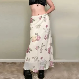 Elegant Printed High Waist Maxi Skirt  Chic & Timeless