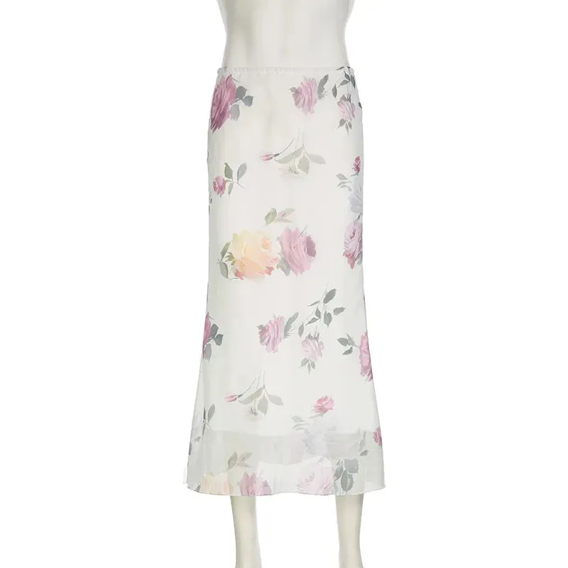 Elegant Printed High Waist Maxi Skirt  Chic & Timeless