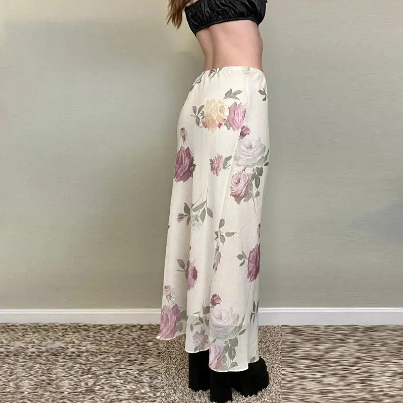 Elegant Printed High Waist Maxi Skirt  Chic & Timeless
