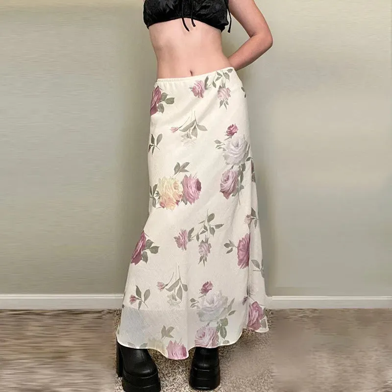 Elegant Printed High Waist Maxi Skirt  Chic & Timeless