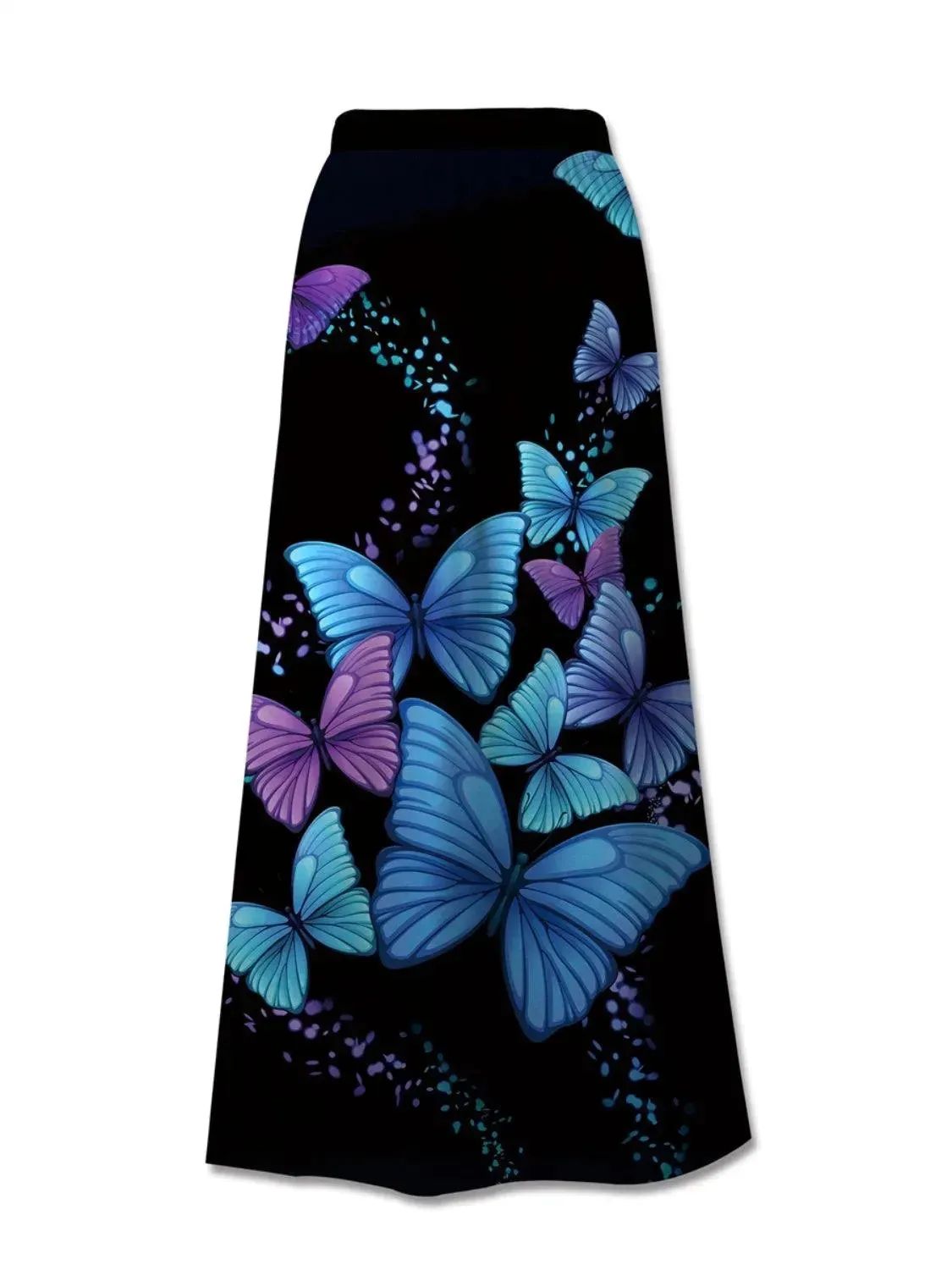 FAM-FAM Stylish Printed Midi Skirt with Elastic Waistband