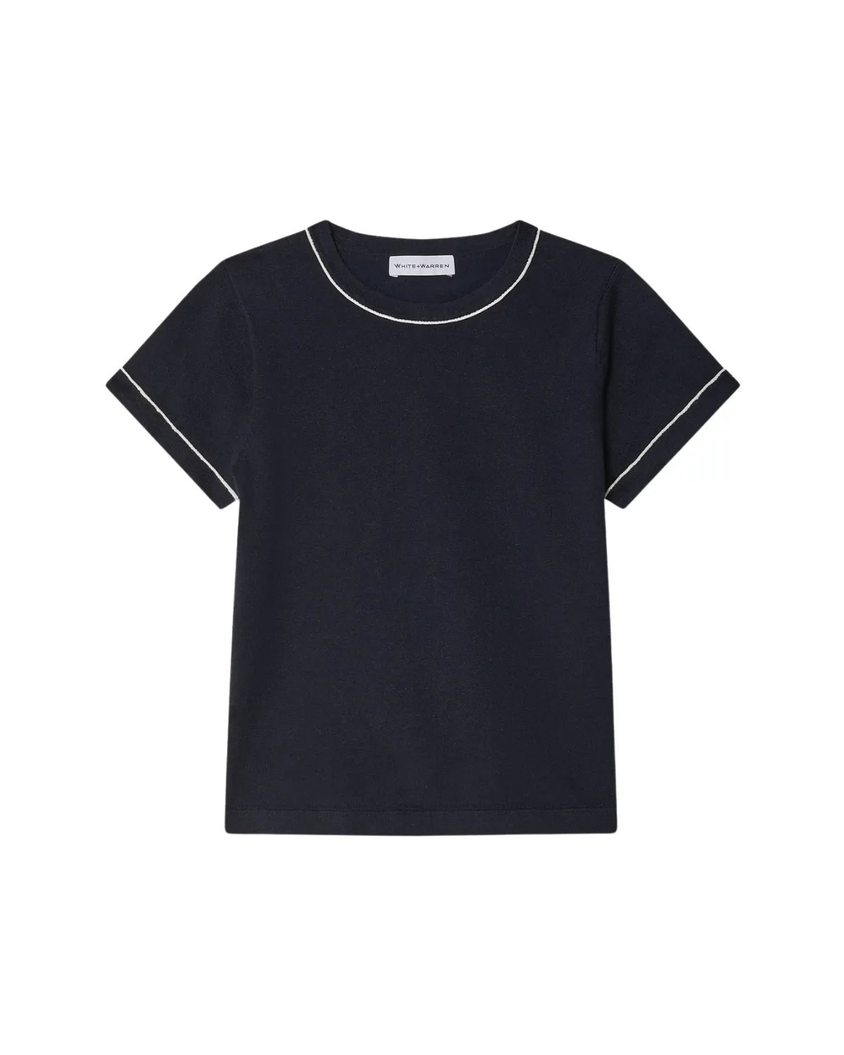 Fine Cotton Blend Baby Tee (Deep Wave/White)