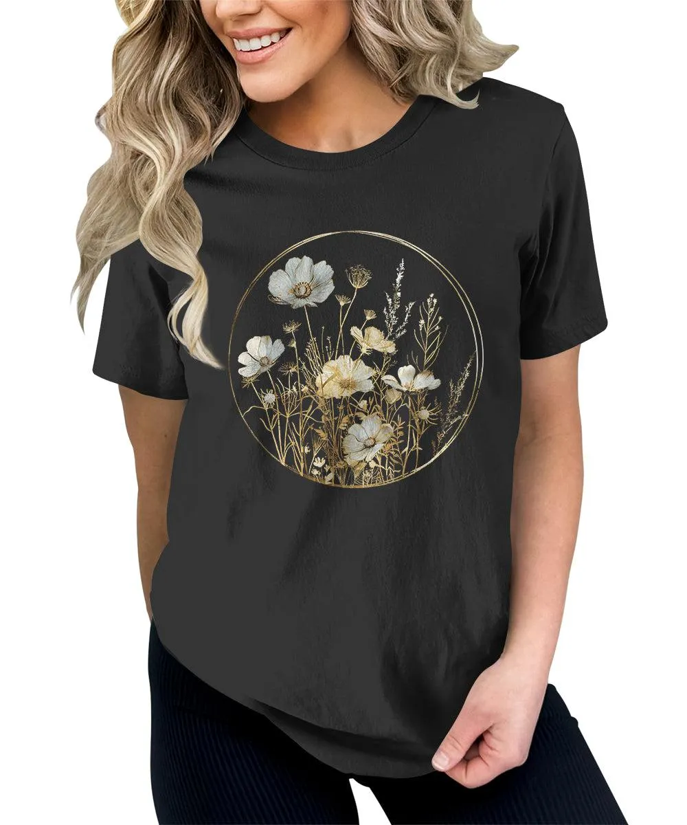 Flower Shirt Vintage Summer Casual Graphic Tees For Women