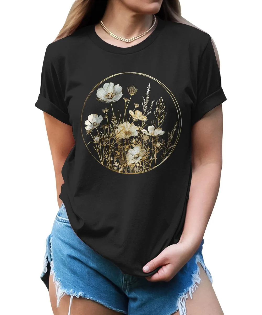 Flower Shirt Vintage Summer Casual Graphic Tees For Women