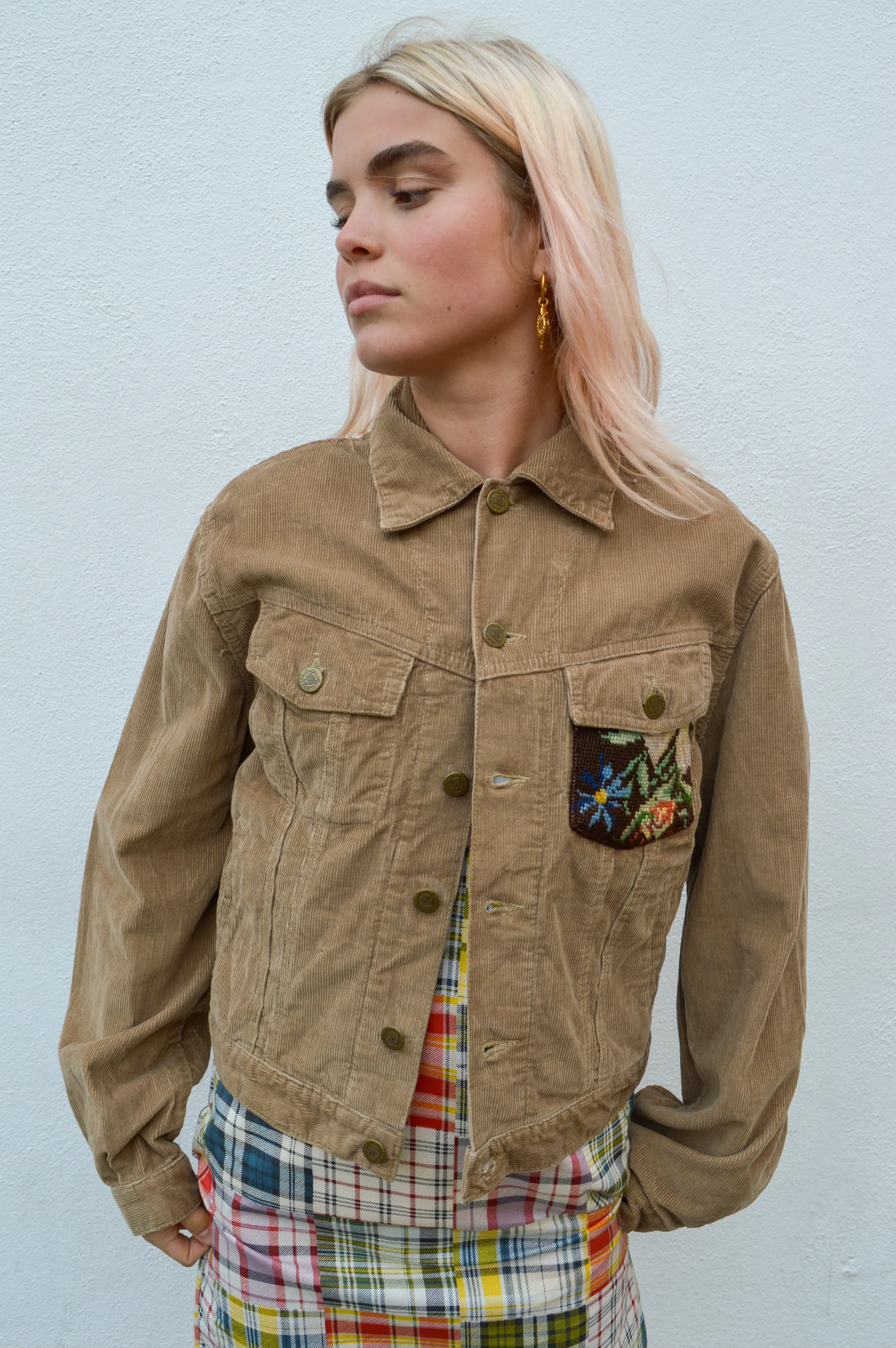 Frankie. Denim Tobacco Bouquet Jacket