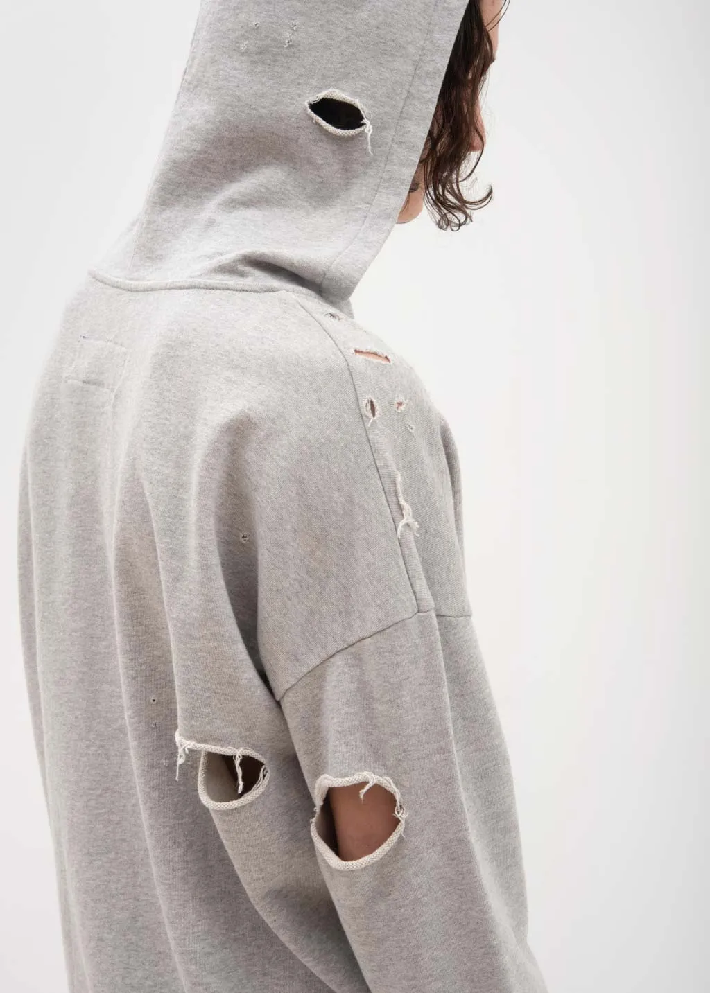 Grey Bauhaus Distressed Hoodie
