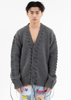 Grey LOOPING KNIT CARDIGAN