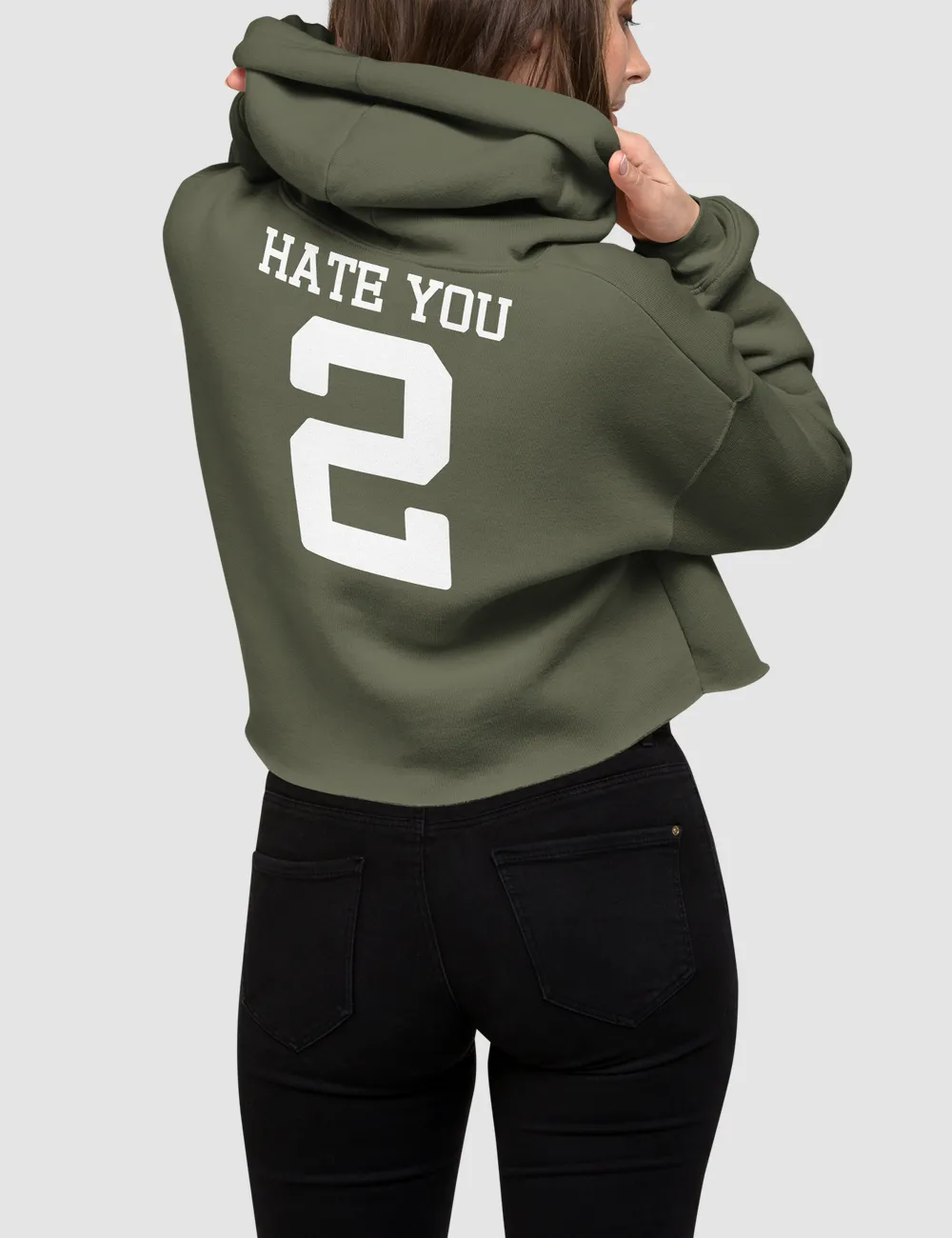 Hate you 2 | Back Print Crop Hoodie