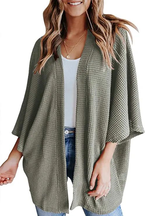Haute Edition Women's Cocoon Lightweight Kimono Sleeve Sweater Cardigan