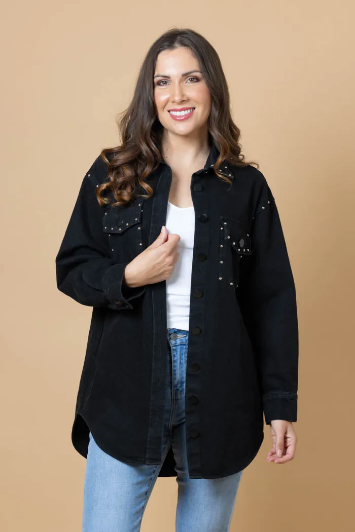 HONEY DENIM - Heidi Stud Denim Jacket