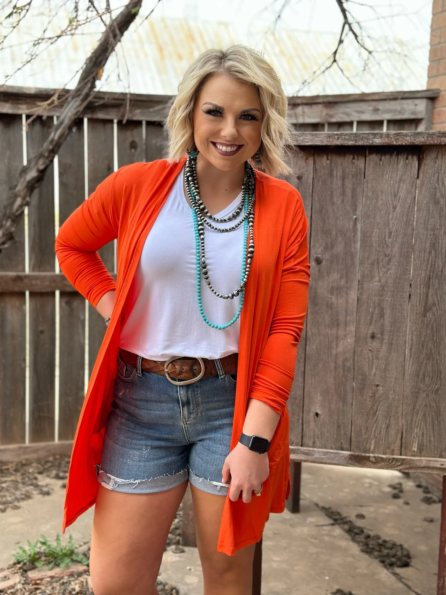 Hudson Orange Cardigan by Texas True Threads