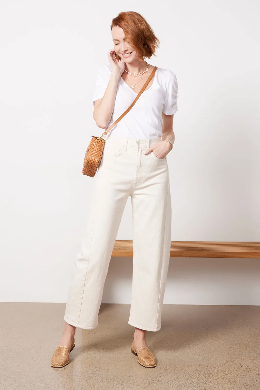Josie V-Neck Ruched Tee