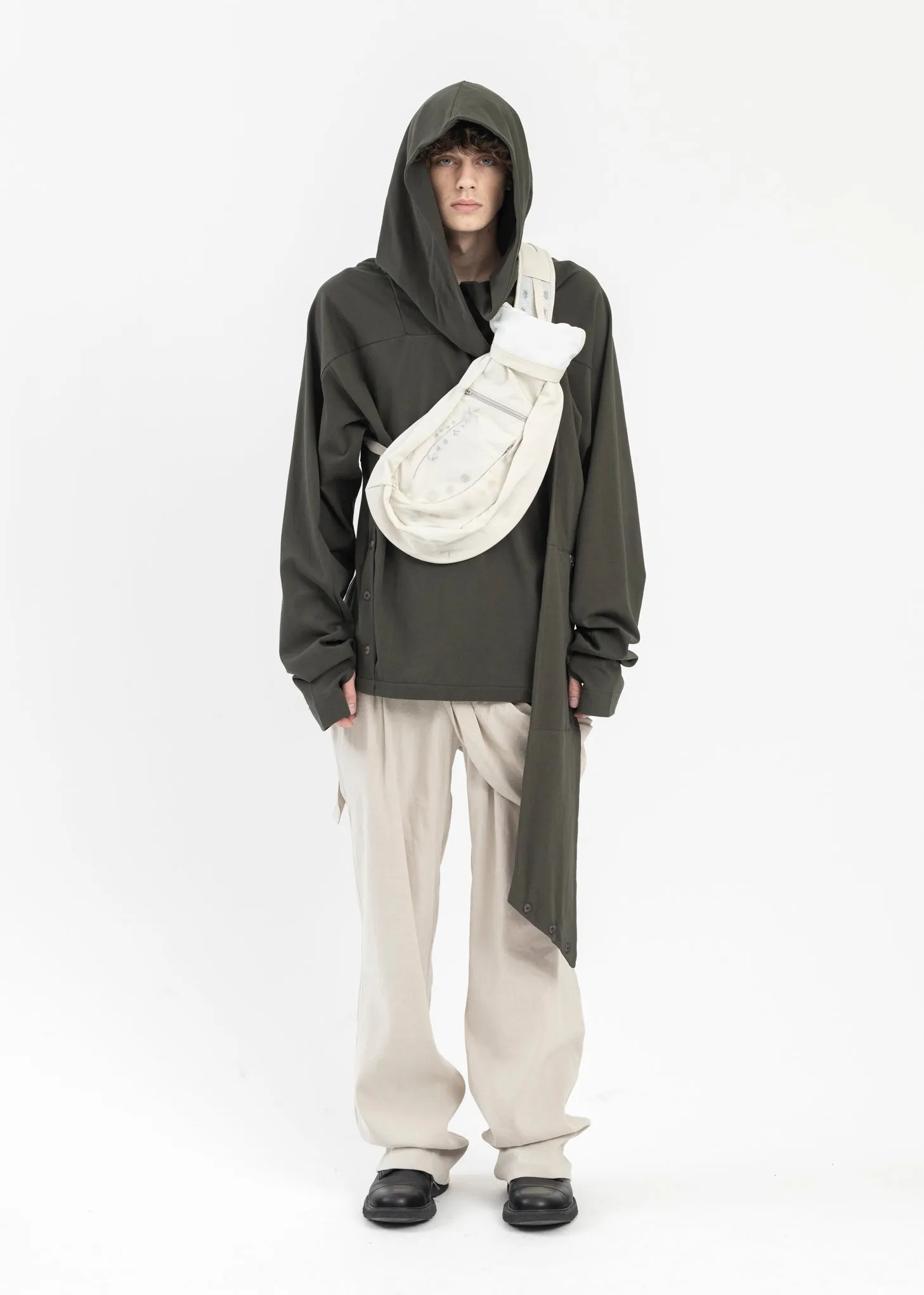 KHAKI SCARF HOODIE