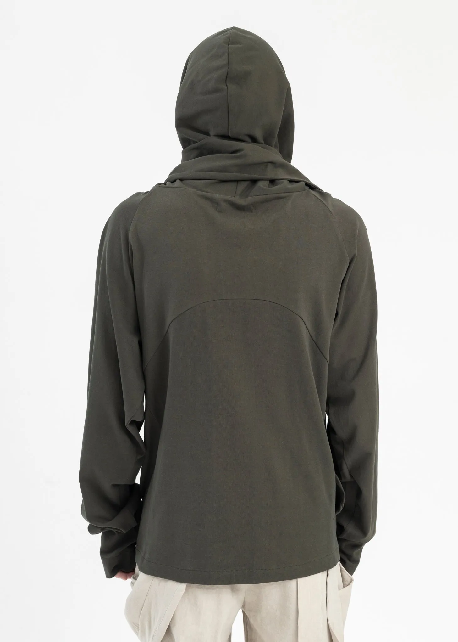KHAKI SCARF HOODIE