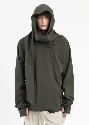 KHAKI SCARF HOODIE