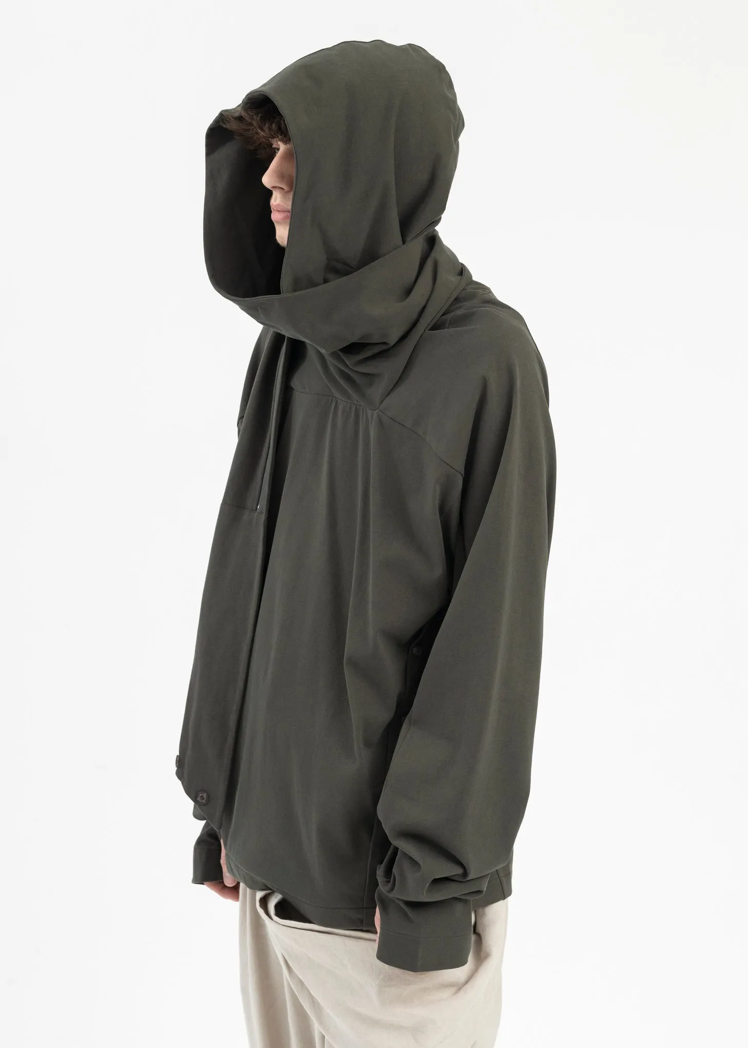 KHAKI SCARF HOODIE