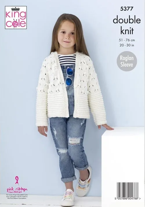 King Cole Cotton Top DK Pattern 5377 - Cardigans