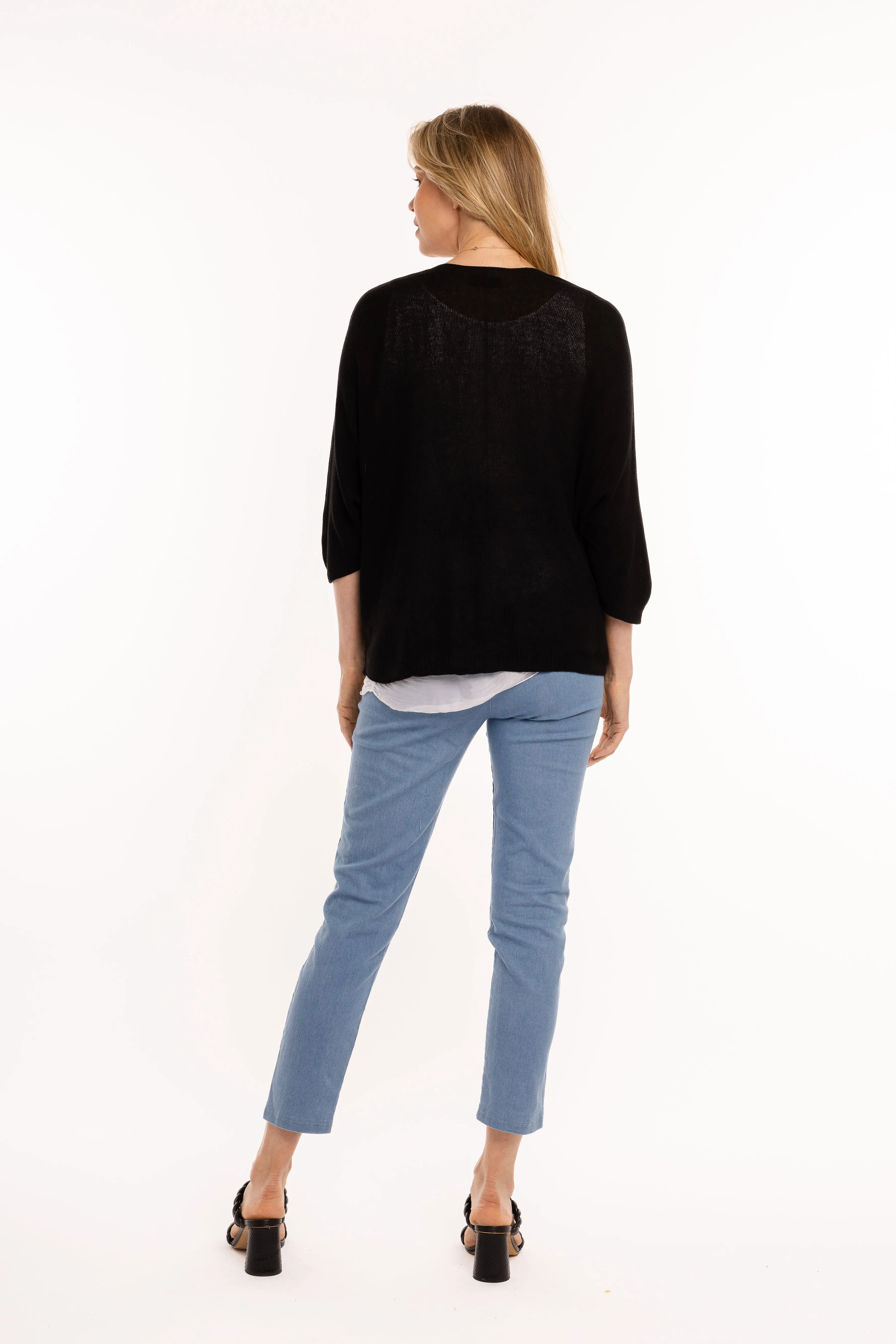 Knitted 3/4 Sleeve Cardigan